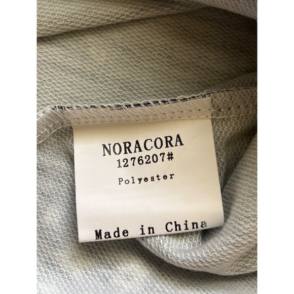 Noracora Blue & White Floral Print 1/2 Zip Long Sleeve Top, Medium - Picture 5 of 9